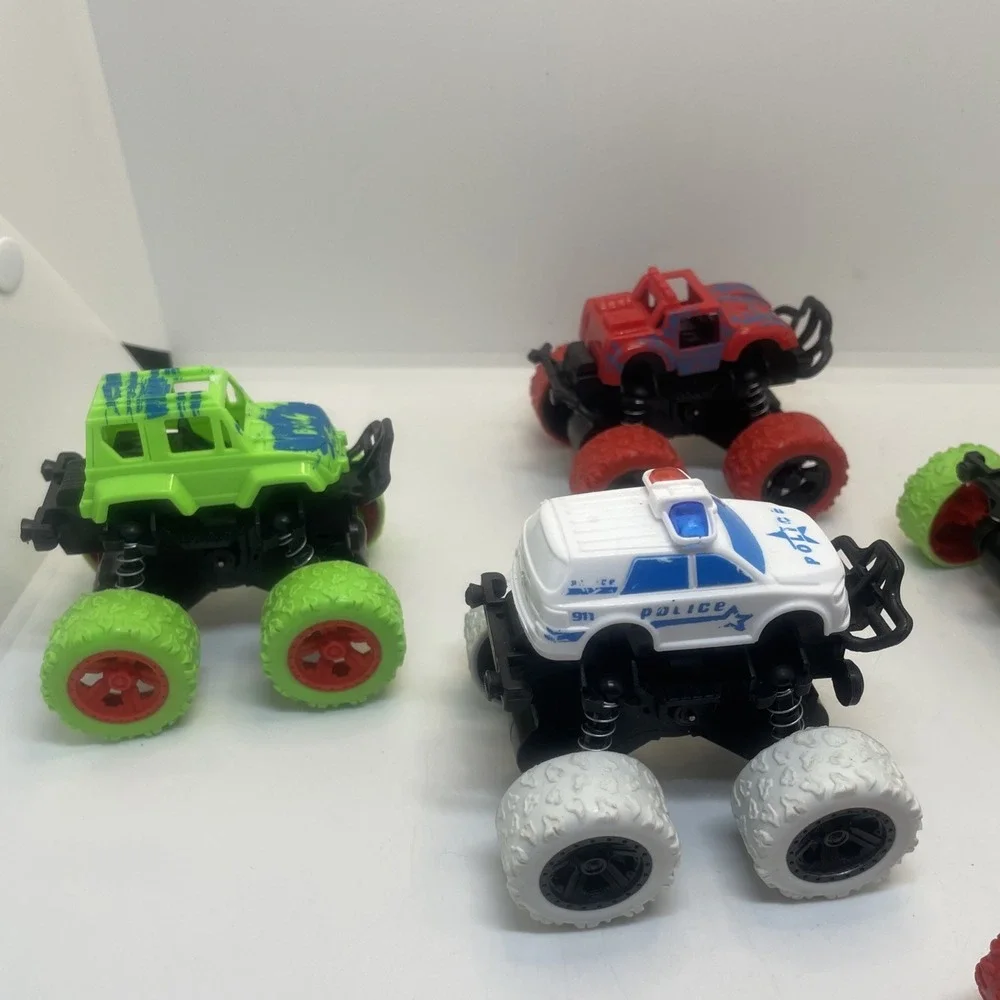 4wd monster truck cars push and go toy trucks friction‎ powered cars 5 In Total
